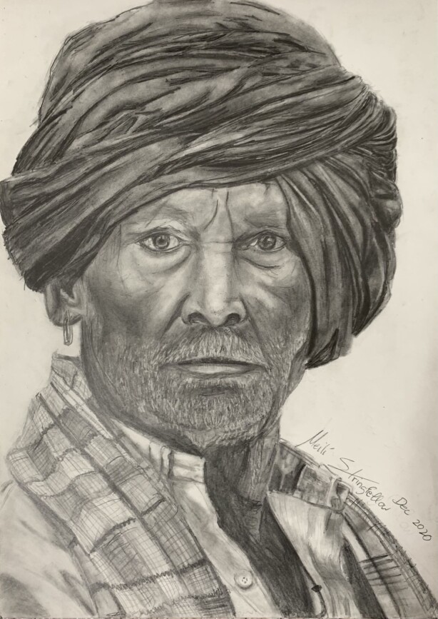 drawing portrait Indian